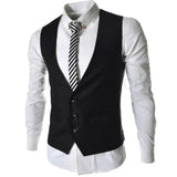 Wiaofellas  -  Men's Gray Vest Wearing British Jacket Casual Cos Vest Korean Style Slim Suit Waist