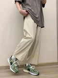 WIAOFELLAS  -  Khaki y Pants Summer Thin Workwear Men Oversize Retro Nine Points Lantern Pants Loose Fit Harajuku Sle Straight Leg