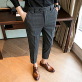 Wiaofellas  -  Spring Autumn New Stripe Men's Suit Pants Dress Clothing Casual Office Long Trousers Business Formal Wear Male B168