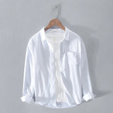 Wiaofellas  -  Spring Men's Oxford Cotton Casual Stand Collar Long-Sleeve Shirt
