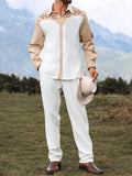 WIAOFELLAS  -  Trendy Mens Loose Two Piece Suits Vintage Pattern Printed Long Sleeve Shirt And Pants Sets Men Spring Autumn Casual Outfits