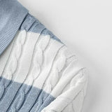 WIAOFELLAS  -  Summer New Men's Polo Shirt Versatile Simple Jacquard Stripe Splicing Color Tees Shirts Half Sleeve Knitted Men Sweater