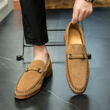WIAOFELLAS  -  Men's Loafers Comfortable Leathe Casual Dress Shoes Light-Weight  Moccasin Slip On Driving Shoes for Male