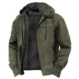 WIAOFELLAS  -  Winter New Men Casual Jackets Hooded Zipper Pocket Fashion Solid Color Fleece Warm Outerwear Male Outdoor Hooded Hoodie Coats