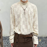 WIAOFELLAS  -  Japanese Half Collar Lace Base Pullovers New Unisex Style Knitted Long Sleeved T-shirt Men Hollowed Out Temperament Thin Sweater