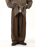 WIAOFELLAS  -  Loose Casual Pants Men's Korean Sle Trendy Drapey Thin Autumn Winter Floor-Length Wide Leg Pants Busin Casual Polyester