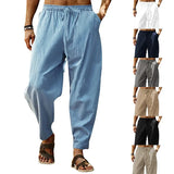 WIAOFELLAS  -  European and American Summer Men's Hip-hop Breathable Cotton Linen Loose Casual Sports Pants