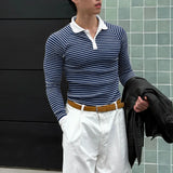 WIAOFELLAS  -  Men Striped Shirt Lapel Long Sleeve Loose Casual Men Clothing Streetwear Fashion Leisure Male Tops 2026 Spring Shirts
