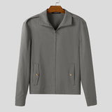 WIAOFELLAS  -  Men Jackets Solid Lapel Long Sleeve Zipper Casual Male Coats Streetwear Korean Style Fashion Thin Jackets Men Outerwear