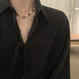 WIAOFELLAS  -  Men's Shirt Korean Textured Causal Blazer Elegant Bright Wire Jackets Casual Versatile Party Wear Banquet Dressy Men's Clothing