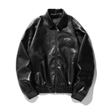 Wiaofellas  -  Brand Black Vintage Leather Jacket Mens Spring New Baggy American Coat for Man Fashion Streetwear Rock Moto Jacket