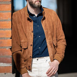 WIAOFELLAS  -  Daily Leisure Mens Solid Color Jackets 2025 Autumn Fashion Lapel Button-up Cardigan Jacket Men Casual Long Sleeve Coats