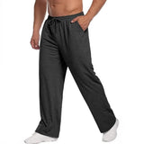 Wiaofellas  -  Men's Open Straight Fitness Sports Pants Casual Pants with Pockets
