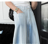 WIAOFELLAS  -  American Heritage Jeans 2025 Wide Leg Vintage Wash Unisex Oversized Denim Pants Artisanal Detailing Spring Summer Essential