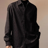 WIAOFELLAS  -  Lapel Retro Niche Design Hollow Drape Shirt Short-sleeved Ethnic Japanese Casual Men's Coat Long-sleeved