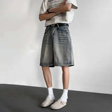 WIAOFELLAS  -  New Fashion Men's Do Old Design Wash Straight Denim Shorts Vintage Summer High-waisted Loose Short Pants Male