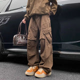 WIAOFELLAS  -  Brand Khaki Cargo Pants Mens Multi Pocket Hip Hop Mid Rise Baggy Casual Trousers Man Fashion Streetwear Male Clothes Joggers Men