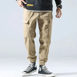 Wiaofellas  -  Trendy Brand Retro Khaki Work Pants Men Autumn and Winter American Loose Feet Casual Nine-point Pants Men