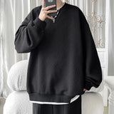 WIAOFELLAS  -  Heavyweight Embroidered Fake Two Piece Sweatshirt For Men Autunmn New College Style Large Size Long Sleeve Pullover Top