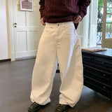 WIAOFELLAS  -  American Retro Loose Straight Leg Jeans Men Women Casual High Street Wide Leg Floor Length Trousers Trendy