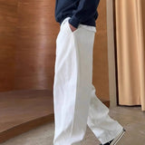 Wiaofellas  -  Male Trousers Tailoring Wide Straight White Clothes Men's Casual Pants New in Sale Regular Fit Slacks Cheap Baggy High Quality