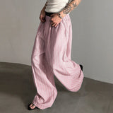 WIAOFELLAS  -  Men Striped Pants Joggers Elastic Waist Oversize Casual Wide Leg Trousers Men Streetwear 2025 Fashion Male Long Pants