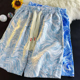 WIAOFELLAS  -  Tie-dye Casual Men Summer Ice Silk Loose Beach Shorts