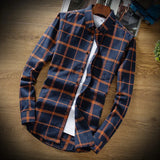 Wiaofellas  -  Mens Long Sleeve Shirt Solid Oxford Dress with Left Chest Pocket High-quality Male Casual Regular-fit Tops Button Down Shirts