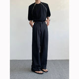 WIAOFELLAS  -  Black Oversized Suit Pants Men Fashion Social Mens Dress Pants Korean Loose Straight Wide Leg Pants Mens Office Formal Trousers