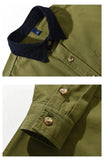 WIAOFELLAS  -  Spring color matching cotton long sleeve shirt men's American casual coat loose large size men's shirt