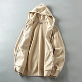 WIAOFELLAS  -  Spring new American vintage applique embroidered men's loose casual hooded sweater cardigan zipper coat tide
