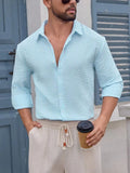 Wiaofellas  -  Autumn and Winter Men's Shirts Breathable Cotton Long-sleeved Plaid Shirt Casual Slim Top Shirt