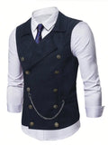 Wiaofellas  -  European and American Men's Suit Vest Double-breasted Chain Casual Business Vest