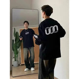 WIAOFELLAS  -  American Sweatshirt Black Round Neck Cotton Long-sleeved T-shirt Men's Inner Bottom Shirt Autumn and Winter Comfortable Pullover