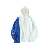 WIAOFELLAS  -  Hooded Zipper Splicing Sweatshirt Men's Spring and Autumn Hiphop Trendy High Street Cardigan Jacket