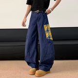 WIAOFELLAS  -  Plaid Design Patchwork Men's Trousers Pocket Contrast Color Machete Pants Straight Casual Wide Leg Male Bottom New