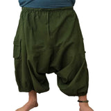 WIAOFELLAS  -  Men's Pants Seven-minute Pants Multi-pocket Loose Casual Cotton Linen Solid Color Cross-pant Hip Hop Street Style Punk Design
