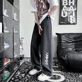 Wiaofellas spring shang new bulk American retro Hong Kong style men's loose straight leg casual jeans