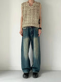 WIAOFELLAS  -  Washable Old Cat Beard Worn Loose Wide Leg Versatile Jeans and Pants for Men and Women