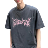 WIAOFELLAS  -  Pure Cotton American High Street Short-Sleeved T-Shirt For Men Summer Casual Loose Large Size Trendy Printed Hip-Hop Top