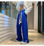 WIAOFELLAS  -  Spring pants high street tide casual sports trousers men's American design trendy brand draped wide-leg floor trousers