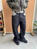 WIAOFELLAS  -  Fashion Baggy Denim Pants For Mens 2025 Spring Summer Trendy Pockets Patchwork Jean Trousers Vintage Men Loose Straight Jeans