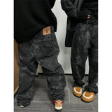 WIAOFELLAS  -  Snake Jeans Men Denim Pants Male Oversize Wide Leg Trousers Streetwear Hip Hop Vintage Clothes Loose Casual