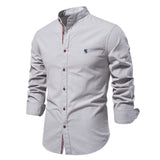 WIAOFELLAS  -  SpringSummer New Trendy Business Shirt Men Cotton Linen Casual Japanese Style Solid Long Sleeve Shirt