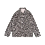 Wiaofellas  -  Retro Trendy Brand Zebra Print Denim for Men Loose Casual Handsome Single-breasted High Street Personality Jackets