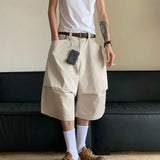 WIAOFELLAS  -  Cropped Pants Summer American Retro Baggy 3d Cargo Capri Pants Hip-Hop Streetwear Trendy Casual Handsome Stylish Pants For Men