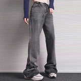 WIAOFELLAS  -  Washed Vintage Straight Wide Leg Denim Pants Men and Women High Street Baggy Casual Flare Jeans Pants  Y2K Oversized