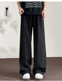 Wiaofellas  -  Breathable Linen Casual Pants Men Summer Thin Straight Leg Loose Drapey Long Pants Comfortable Lightweight Straight Cut Trousers