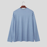 WIAOFELLAS  -  2026 Men Striped T Shirt O-neck Long Sleeve Korean Style Male Basic Tee Tops Streetwear Stylish Casual Men Clothing