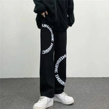 WIAOFELLAS  -  Men's Spring Autumn New Style Trendy Splicing Printed Pocket Fashion Versatile Loose Straight Tube Minimalist Casual Jeans
